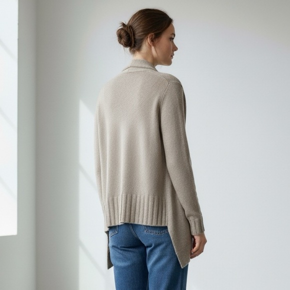 Vince oatmeal beige wool alpaca cashmere open front cardigan - XS - Picture 3 of 6